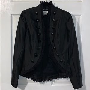 Jovani Black Ruffle Blazer